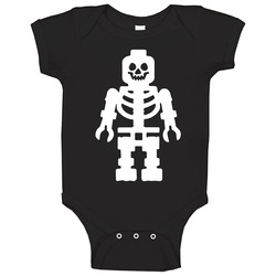 Halloween Skeleton Lego Funny Baby One Piece