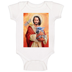 Keanu Reeves Jesus Baby Yoda Whiteclaw Taped Banana Art Poster Moist B