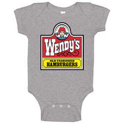 Wendys Hamburger Logo Retro Baby One Piece