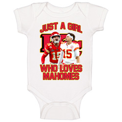 Girl Who Loves Patrick Mahomes Baby One Piece