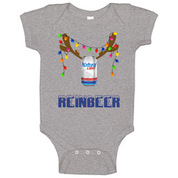 Natural Light Reinbeer Funny Beer Lager Fan Christmas Baby One Piece