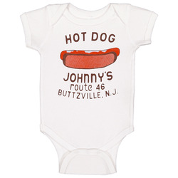 80s 90s Hot Dog Johnny's Buttzville New Jersey Baby One Piece