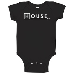 House Md 2000s Tv Show Fan Logo Baby One Piece
