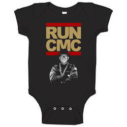 Run Cmc Christian Mccaffery Parody Baby One Piece