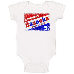 Original Bazooka Bubble Gum Retro Vintage Candy Baby One Piece