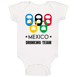 Mexico Drinking Team Olympic Ring Beer Tab Games Baby One Piece