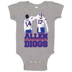Stefon Diggs Josh Allen Back Pat Buffalo Football Fan Baby One Piece