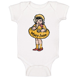 Mary Jane Pure Food Candy Retro Sweets Worn Look Baby One Piece