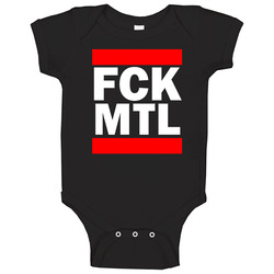 Fck Mtl Montreal Funny Graphic Patriotic Parody Black Baby One Piece