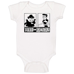 Retro Boris And Natasha Comic Cartoon Baby One Piece