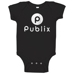 Publix Grocery Store Company Logo Vintage Grunge Look Baby One Piece