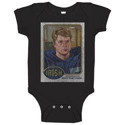 Rudy Ruettiger Vintage Retro Sports Trading Card Distressed Look Baby 