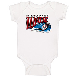 Milwaukee Wave United A-league Soccer Fc Team Retro Logo Baby One Piec