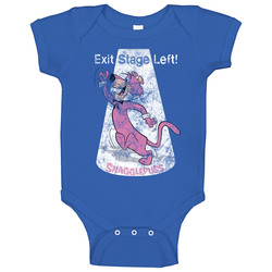 Snagglepuss Exit Stage Left Funny 60s Tv Cartoon Worn Look Baby One Pi