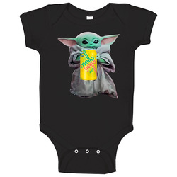 Baby Yoda The Child Mandalorian Mello Yello Soda Pop Drink Baby One Pi