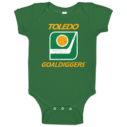 Toledo Goaldiggers Retro Hockey Logo Baby One Piece