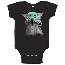 Baby Yoda The Child Mandalorian Guinness Beer Alcohol Drink Baby One P