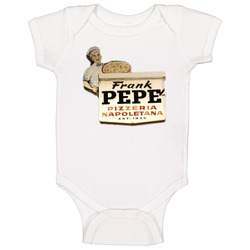 Frank Pepe's Restaurant Foodie Tour Brand Logo Fan Baby One Piece