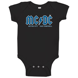 Motor City Dan Campbell Mc Dc Football Fan Baby One Piece