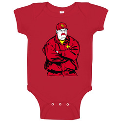 Andy Reid Cartoon Kansas City Football Baby One Piece