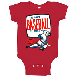 Topps Baseball Card Bubble Gum Baby One Piece
