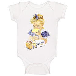 50s Sunbeam Bread Girl Retro Food Worn Look Baby One Piece