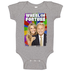 Wheel Of Fortune 80s Tv Series Show Worn Look Vintage Unisex Baby One 