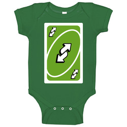 Reverse Green Uno Card Game Fan Halloween Fancy Dress Baby One Piece
