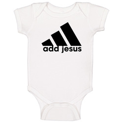 Adidas Add Jesus Parody Baby One Piece