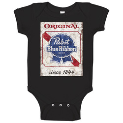 Pabst Blue Ribbon Original Beer Cool Brewery Retro Brew Logo Baby One 