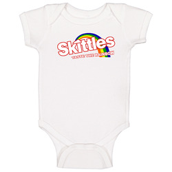 Skittles Taste The Rainbow Most Memorable Ad Slogan Womens Baby One Pi