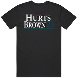 Hurts Brown '24 For President Jalen Hurts Aj Brown T Shirt