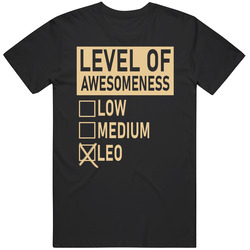 Level Of Awesome Low Medium Leo Zodiac Sign T Shirt