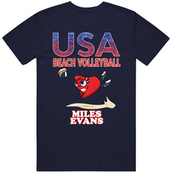 Miles Evans Team Usa Beach Volleyball Paris 2024 Fan T Shirt