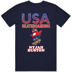 Nyjah Huston Team Usa Skateboarding Paris 2024 Fan T Shirt