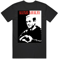 Alexei Navalny Heart Hands Scarface Style Supporter T Shirt