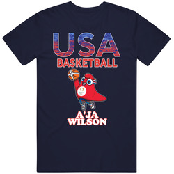 A'ja Wilson Team Usa Basketball Paris 2024 Fan T Shirt