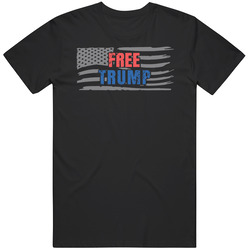 Free Trump Distressed American Flag T Shirt