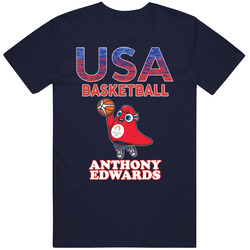 Anthony Edwards Team Usa Basketball Paris 2024 Fan T Shirt
