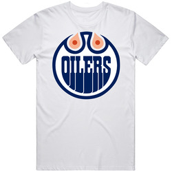 Edmonton Oil Cans Boobs Funny Parody Hockey Fan T Shirt