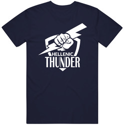 Hellenic Thunder White Print Logo T Shirt