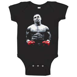 Mike Tyson Silhouette Retro Boxing Fan Baby One Piece