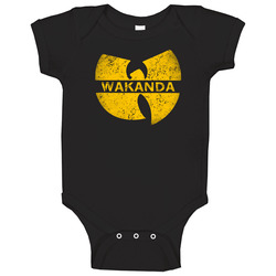 Wakanda W Word Cool Wutang Logo Parody Baby One Piece