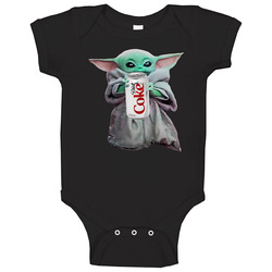 Baby Yoda The Child Mandalorian Diet Coke Soda Pop Drink Baby One Piec