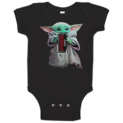 Baby Yoda The Child Mandalorian Coke Zero Soda Pop Drink Baby One Piec
