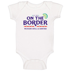 On The Border Mexican Grill Cantina Food Restaurant Logo Baby One Piec