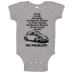 1965 Volkswagen Beetle No Problem Vintage Car Baby One Piece