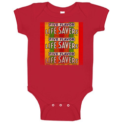 Five Flavor Life Savers Candy Retro Look Baby One Piece