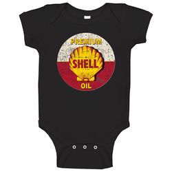 Premium Shell Oil Vintage Worn Look Logo Baby One Piece