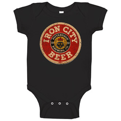 Iron City Beer Pittsburgh Brewing Worn Look Baby One Piece